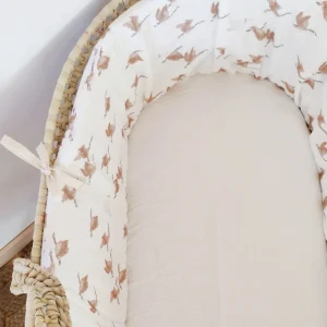 Tour de couffin / habillage en double gaze de coton "Oies sauvages"